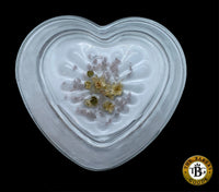 Crystal & Flower Glass Heart Dish