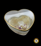Crystal & Flower Glass Heart Dish